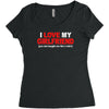 i love my girlfriend Women's Triblend Scoop T-shirt