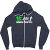 zombie never give up fun Zipper Hoodie
