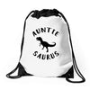 Auntiesaurus Drawstring Bags
