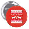reindeer christmas ugly sweater Pin-back button