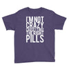 i'm not crazy cause i take the right pills Youth Tee