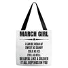 Super March Girl Tote Bags