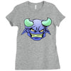 blue monster with horns Ladies Fitted T-Shirt