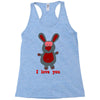 i love you bunny hare rabbit cupid couple kiss fun Racerback Tank