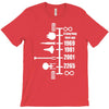 spaceship timeline funny  sci fi star retro wars trek joke cool T-Shirt