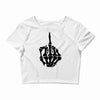 middle finger skeleton bone skull grafitti art Crop Top