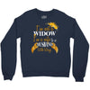 i'm not a widow i'm a wife to a husband with wings Crewneck Sweatshirt