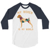 my boxer is my world 3/4 Sleeve Shirt