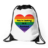 You're Looking At A Rainbow Drawstring Bags
