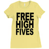free high fives t shirt x large funny humor geek awesome highfive cool Ladies Fitted T-Shirt