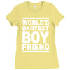 world's okayest boyfriend couple love funny Ladies Fitted T-Shirt