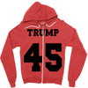 Trump 45 jersey number Zipper Hoodie