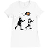banksy kids play t.v. ball Ladies Fitted T-Shirt