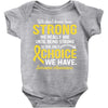We Don't Know How Strong We Really Are Until Being Strong Is The Only Baby Bodysuit