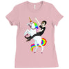 unicorn and human best friends Ladies Fitted T-Shirt