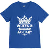 Queens Are Born In January V-Neck Tee