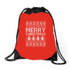 ugly merry christmas Drawstring Bags
