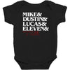 mike dustin lucas eleven will Baby Bodysuit