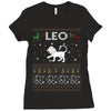 leo christmas ugly sweater Ladies Fitted T-Shirt