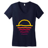 sunset line Women's V-Neck T-Shirt