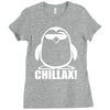 penguin chillax funny new Ladies Fitted T-Shirt