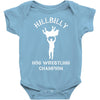 hillbilly hog wrestling champ  funny  comic wrestling redneck Baby Bodysuit