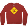 motorcycle caution sign Crewneck Sweatshirt