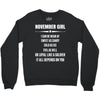 Super November Girl Crewneck Sweatshirt