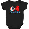 i heart zombies scary eye bloody heart halloween Baby Bodysuit