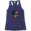 skull us flag live free or die Racerback Tank