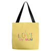 i love my mum colorful Tote Bags