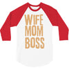 wife mom boss 3/4 Sleeve Shirt