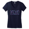 santa colorful glitter Women's V-Neck T-Shirt