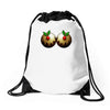 christmas pudding boobs funny Drawstring Bags