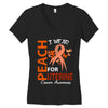 I Wear Peach For Uterine Cancer Awareness Women's V-Neck T-Shirt