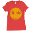 funny smiley face Ladies Fitted T-Shirt