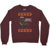 ugly dinosaur merry christmas Crewneck Sweatshirt