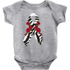 carcinoid cancer ribbon and rose Baby Bodysuit
