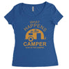 what happens in camper stays in camper vintage style camp funny Women's Triblend Scoop T-shirt