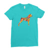 boxer flower Ladies Fitted T-Shirt