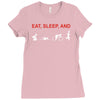eat, sleep &amp; train triathlon sports, gym, athletic Ladies Fitted T-Shirt