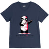 black, red and white V-Neck Tee