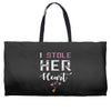 i stole her heart couple Weekender Totes