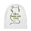 life is better with cats Baby Beanies