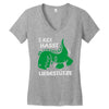 t rex hasst liegest&uuml;tze Women's V-Neck T-Shirt