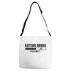 getting drunk please wait Adjustable Strap Totes