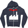 factory records   retro record label   mens music Zipper Hoodie