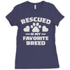 rescued is my favorite breed Ladies Fitted T-Shirt