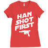 han shot first Ladies Fitted T-Shirt