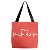 Heart Beat Tote Bags